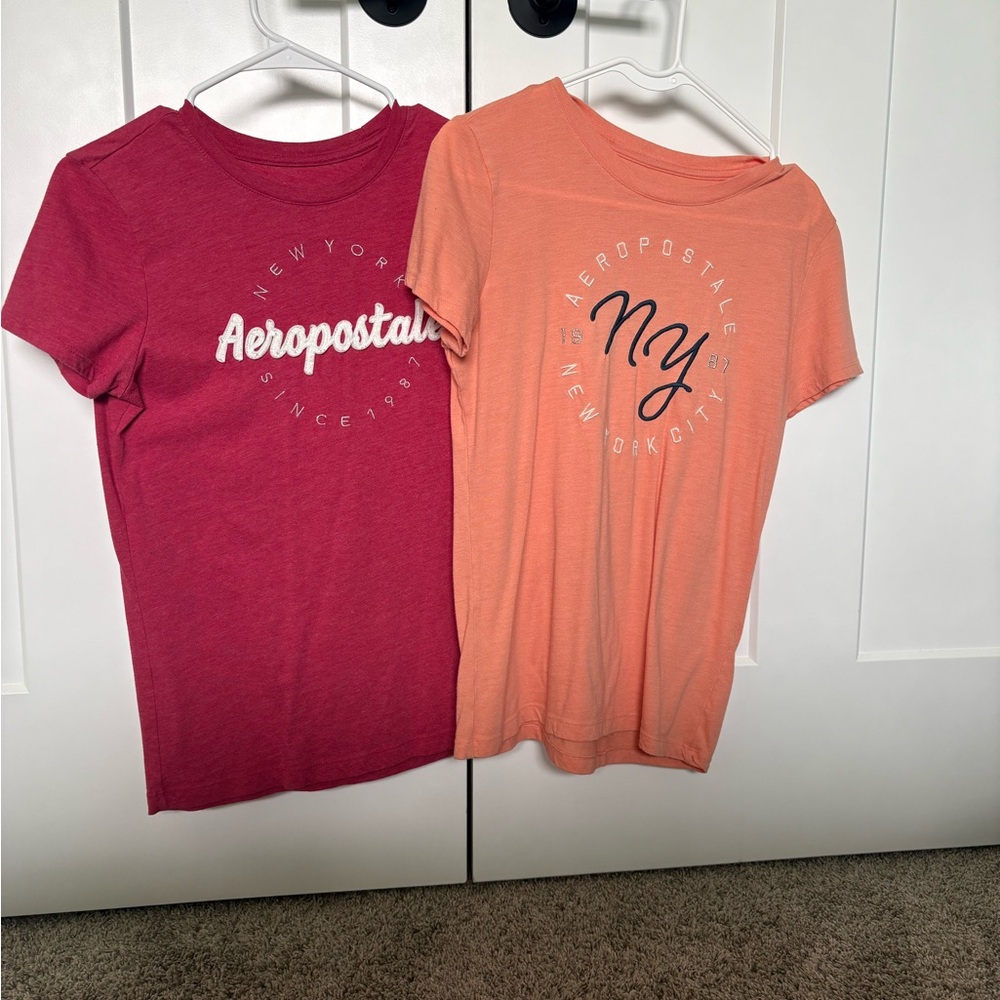 Aeropostale Kids Shirts in Maroon and Peach
